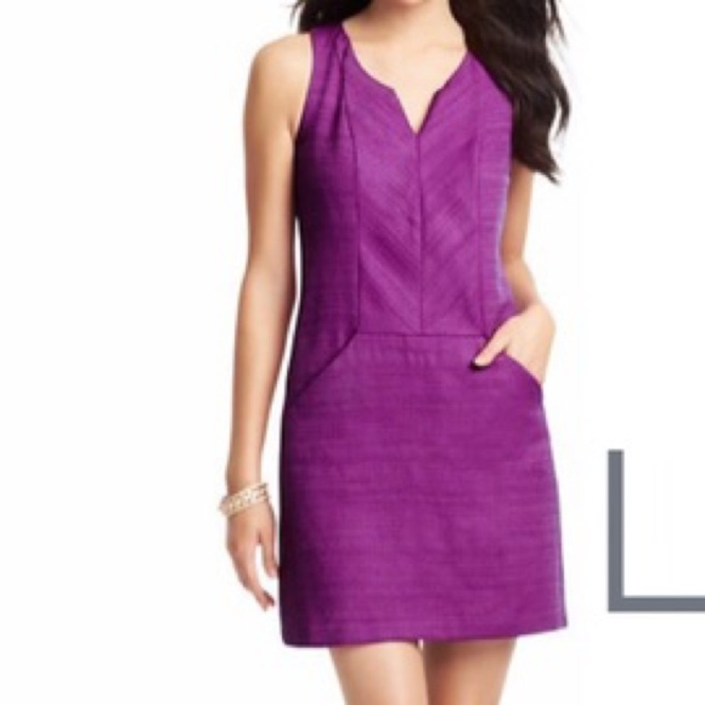 Textured Purple Shift Dress